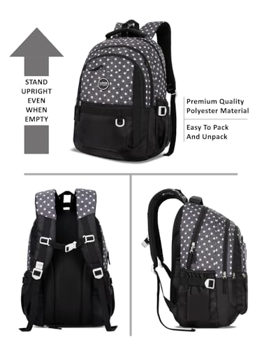 Image of Lavie Sport starstruck Laptop Backpack | 36 Liters | Fits Upto 16 Inch | Laptop Compatiable | Rain Cover | Gift for Biys & Girls