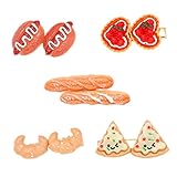 5Pcs Cute Funny Hair Clips, Kawaii Funny Food Hair Pins Cartoon Hot Dog Bread Strawberry Heart Pizza