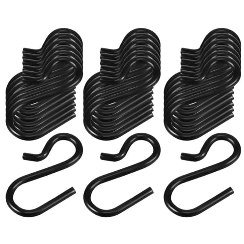 OSALADI 50 Stück Metallhaken Dachrinnen Haken S-haken Aus Edelstahl Lichterkette Haken S Haken Für Die Küche Ohne Bohren Haken Schwarze S-haken Wandhaken Gewöhnliche Haken Aus Metall Eisen