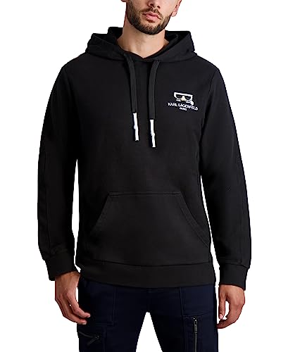 KARL LAGERFELD mens Reverse French Terry Hoodie With Kocktail