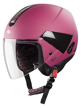 Steelbird Hi-Gn SBH-5 VIC Open Face Helmet with Plain Visor (Female, Glossy Magenta, M)