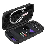 BOVKE Hard Case for Roku Voice Remote Controller, Roku Streaming Stick+ / 4K, Roku Remote Case for Roku TV Steaming Stick 3820R/ 3821R/3941R, Extra Mesh Pocket for Adapters, Cables, Black+Black