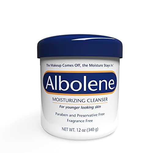 Albolene Face Moisturizer and Makeup Remover, Facial Cleanser and Cleansing Balm, Fragrance Free Cream, 12 oz