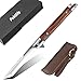 Poktlife Navaja Plegable,Cuchillo Supervivencia con Mango de Madera,Navaja Caza Pesca,Acero Inoxidable de Bolsillo Navaja,para Acampar, Picnic,Caza (Marrón claro)