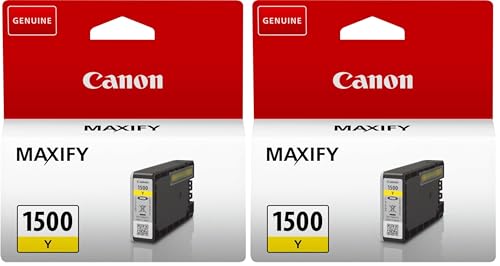 Cartouche Canon PGI-1500 Y jaune lot de 2 pour éviter les pannes d'encre au bureau