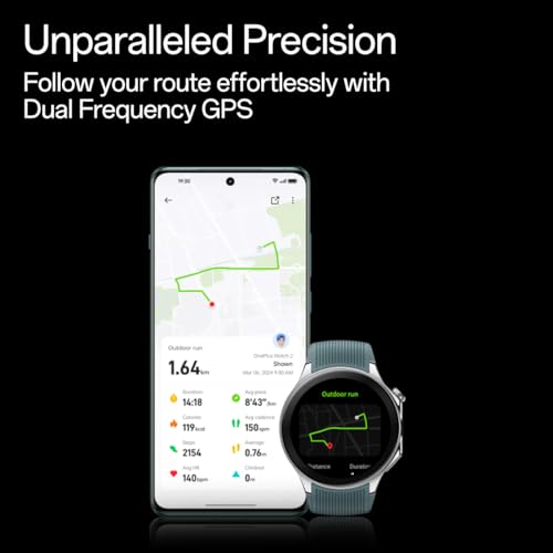 OnePlus Reloj 2 con Wear OS 4, chipset Snapdragon W5, batería hasta 100 h, pantalla AMOLED de 3,6 cm, acero inoxidable, cristal de zafiro, GPS de doble frecuencia