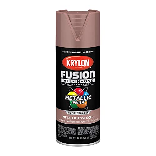 Image of Krylon Fusion All-In-One Adhesive Spray Paint for Indoor /Outdoor Use, 12 oz, Rose Gold