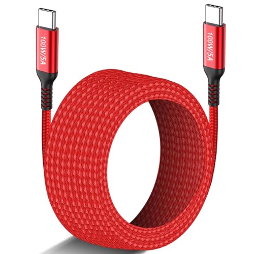 Grtoeud 20FT Long USB-C to USB-C Cable 100W, Type-C 20V/5A Fast PD Charger