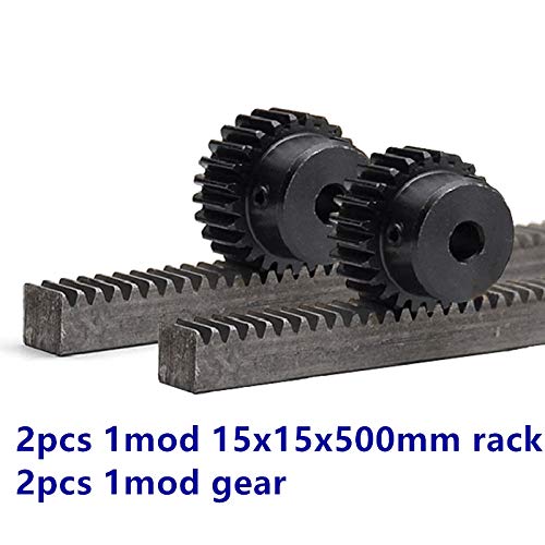 DINGGUANGHE-CUP 2pcs 1Mod 15x15x500mm 1 Modulus High Precision Gear Rack Steel 2pcs 1M 25teeth Pinion CNC Gear Rack Steel Gear Pinions (Hole Diameter : 6.35mm, Number of Teeth : 25 Teeth)