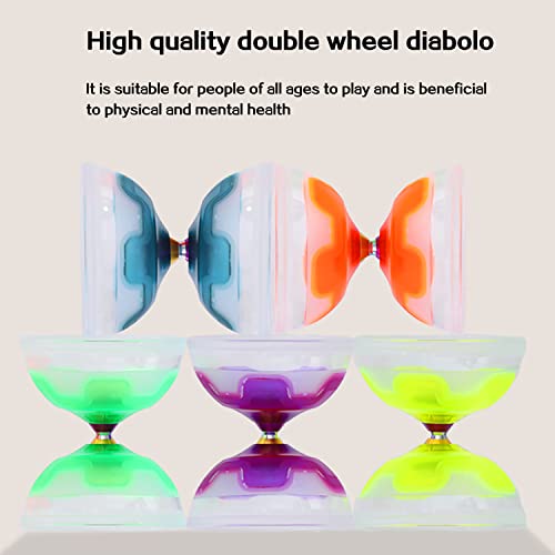 Erencook Chinese Yoyo Diabolo Set- Triple Bearings Diabolo Chinese Yo-Yos Juggling Toys Colorful Led Diabolo With Diablo Sticks, Diabolo String&Net Bag (Purple) #TOP6