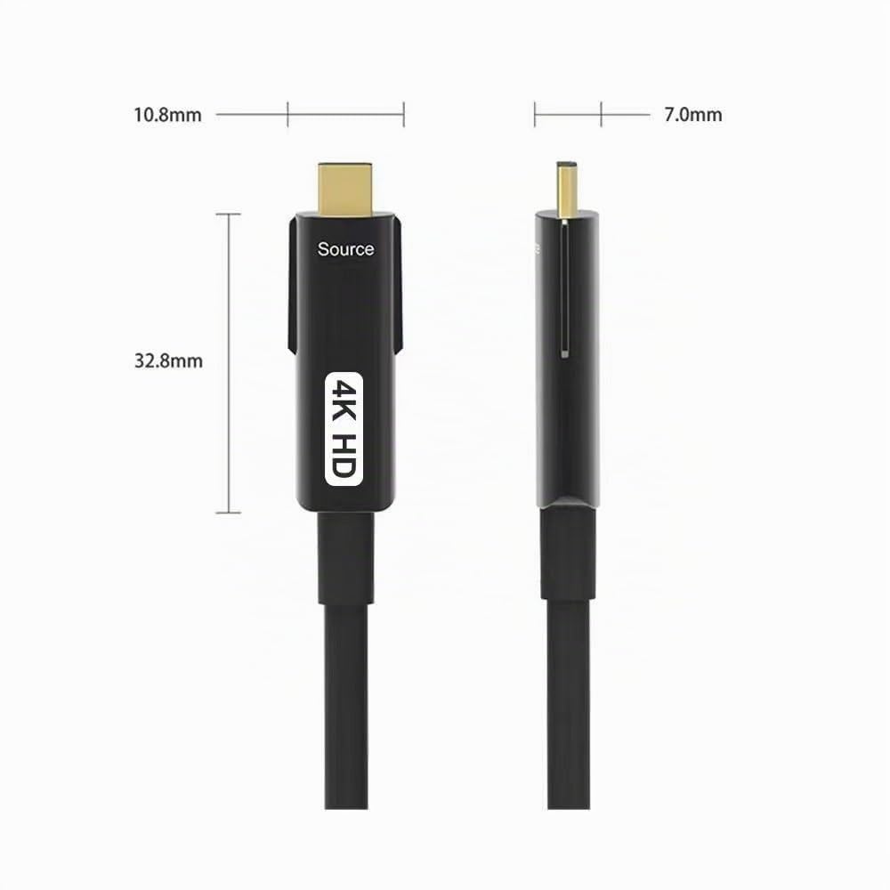 YIWENTEC - Cable de Fibra HDMI 4k@60Hz HDCP2.2 4:4 de Alta Velocidad 18Gbps HDR 3D 4K2K Cable de Fibra con Micro Tipo Pull 10 m 4K