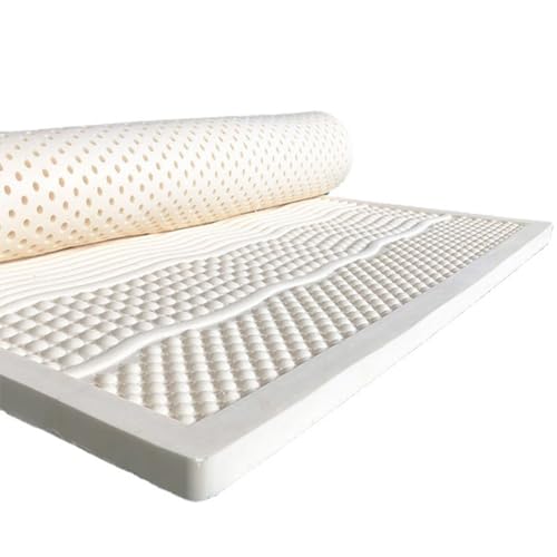 Colchón de látex 100 % natural, suave y cómodo, 2 pulgadas de grosor, 210 x 220 cm, ventilación de poros de panal, resistente a la compresión, sin deformación, perfecto para la calidad del sueño