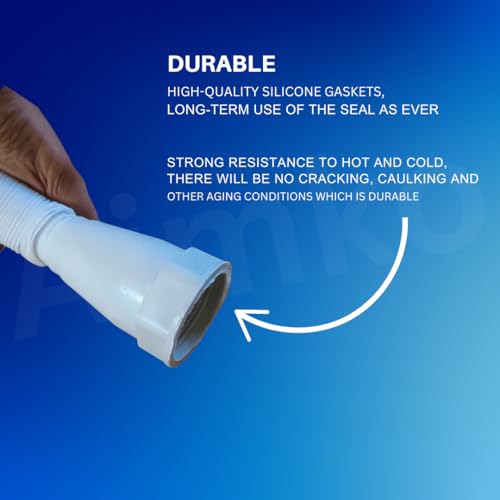 Image of 1 Meter Flexible PVC Waste Pipe Drain Hose Connector (Pack of 2) | Universal Fit for Bathroom & Kitchen Sink | Anti-Clog, Leak-Resistant Design | Easy Installation for Basin & Wash Basin Drainage