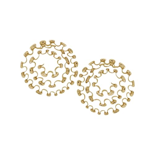 Gold Plated Hoop Earrings for Women | Minimal Aesthetic Fashion Jewelry | Lightweight Alloy Hoops | Trendy Versatile Style Jewelry Earring Gift
