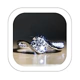 TWIFER 925 Sterling Silver Dimond Ring, CZ Cubic Zirconia Simulated Diamond Engagement Ring and Band Jewelry for Ladies, Fashion Crystal Wedding Ring