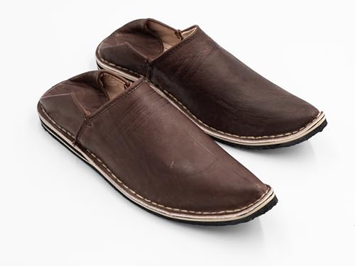 Moroccan Babouche Shoes, Timeless Elegance for Your Feet, Unisex Handmade Babouches slippers Dyed With Natural Color, babouche men, babouche women (47 EU, Brown)4