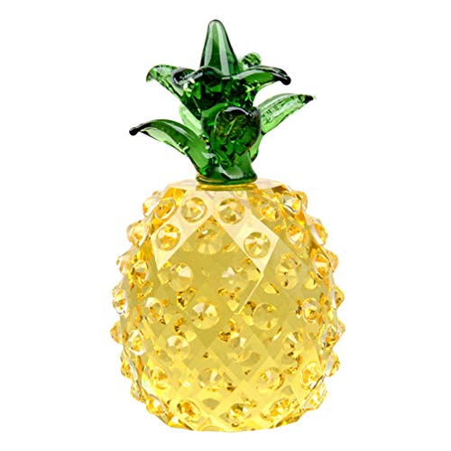 Valiclud Desk Decor Crystal Figurines Artificial Pineapple Ornament Table Decor Crystal Fruit Model Lifelike Pineapple Photo Prop For Home Kitchen Decoration Yellow Pineapple Decor Office Desk Decor #TOP26