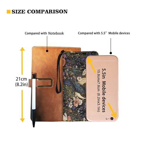 Coldinair Crow Moon Floral Wallet for Women Leather Cash Coin Card Phone Holder RFID Blocking ID Credit Card Holder with Zipper and Wrist Strap,Multi Card Organizer2
