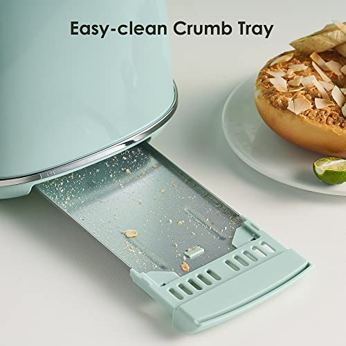 Redmond 2 Slice Toaster Retro Stainless Steel Toaster With Bagel, Cancel, Defrost Function And 6 Bread Shade Settings Bread Toaster, Extra Wide Slot And Removable Crumb Tray, Mint Green, St028 #TOP6