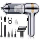 Moorstdel Handstaubsauger 4-in-1, Akku Staubsauger Auto, 15000pa Akku Handstaubsauger Stark, Tragbarer Autostaubsauger Kabellos für Computer, Küche, Sofa, Büro