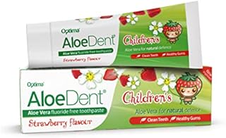 AloeDent, Children's Aloe Vera Toothpaste Fluoride Free, Natural Action, Vegan, Cruelty Free , SLS Free, Strawberry Flavour, Healthy Gums , 50ml