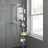 ✩ 😊[ Étagères réglables] ―♥ {HUOLE} : Cette étagère de salle de bain est dotée d’étagères réglables, pour accueillir facilement des produits de différentes tailles, c’est tellement pratique