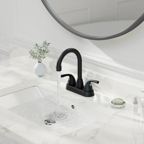Phiestina BF02011-B11-MB Matte Black 4 Inch Centerset Bathroom Faucet thumb #7