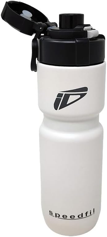 Speedfil Speedflask - Botella de agua deportiva de acero inoxidable aislada al vacío de 21 onzas con tapa trasera de rebote 2.0 (blanco)