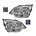 TRQ 2 Piece Headlight Assembly Set Chrome Bezel Driver & Passenger Side Compatible with Chevrolet Captiva Sport 2012-2014 Saturn Vue 2008-2010 GM2502306 GM2503306 22886833 22886834 96830927 96830928