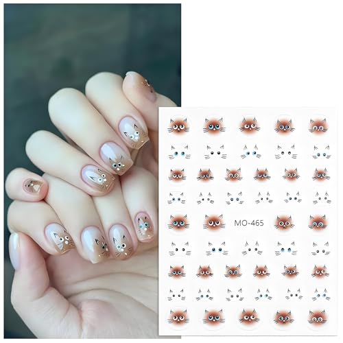 Cat Nail Stickers Self Adhesive Cute Cartoon Nail Art Decals Perfect for DIY Nail Designs Manicure Accessories Easy to Apply Nail Decoration — view 2