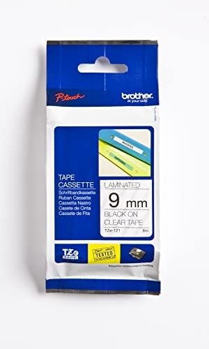 Brother TZe-221 Labelling Tape Cassette, 9 mm (W) x 8 m (L), Laminated, Brother Genuine Supplies - Black on White