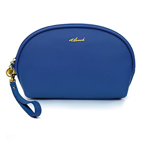 Arvok Travel Makeup Bag- Portable waterproof Cosmetic Pouch Multifunction Train Case Pencil Case Handy Toiletry Clutch/Purse/Organizer Kit for Women (Dark Blue)