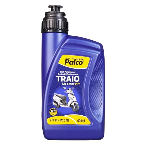 Image of PALCO Traio Plus 5W30 Engine Oil for Gearless Scooty 600 ml (Pack of 1) Multigrade Synthetic Technology 4 Stroke Engine Oil for Bike - API: SN JASO MB Certified