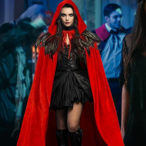 Capa con capucha para Halloween de estilo medieval con diseño unisex fluido 3