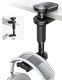 Lamicall Headphone Stand, Headset Hanger - [2022 Upgarded] 360° Rotating Earphones Holder Hook Mount Clamp Under Desk for Airpods Max, Sennheiser, More, Black