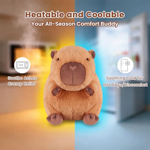 Image of SuzziPals Heatable & Coolable Capybara Plush, Microwavable Stuffed Animal Heating Pad for Soothing & Relaxation, Lavender Scent Plush Toys for Stress Relief, Capybara Plushies Gift for Kids & Adults