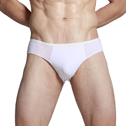 Only Faith Men Cotton Disposable Travel Underwear Shorts Briefs 5 pcs, White (XXL(34.2