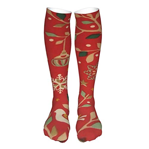 Preisvergleich Produktbild Atmungsaktive Sportsocken mit roten Weihnachtsstrümpfen, knielang
