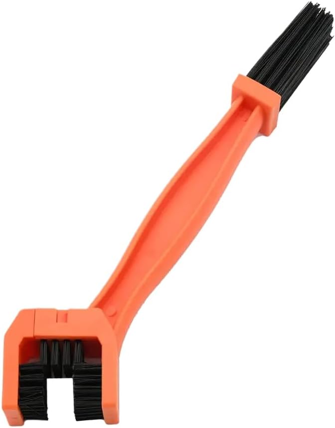 Motorcycle Chain Brush Cleaner Plastic Compatible with Bike Cycling Clean Chain Outdoor Scrubber Tool(Orange)