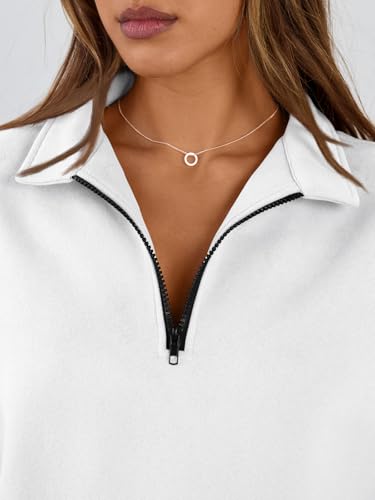 Image of Trendy Queen Women's Oversized Half Zip Fleece Sweatshirts-Cozy Pullover, Sweaters for Fall Winter
