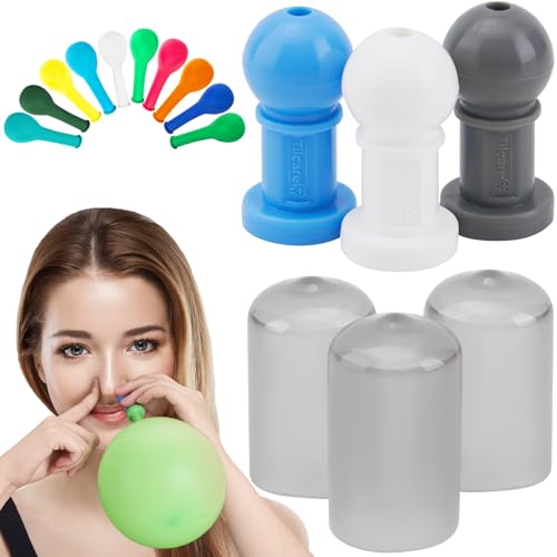 Eustachianischer Ohr-Entstopfer von Tilcare - Ohr-Entstopfer zur Behandlung Mittelohrentzündung und Ohrknacken für Erwachsene - Enthält 3 Nasenstücke, 3 Abdeckungen und 10 Ballons