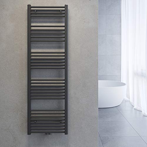 SONNI Badheizkörper 160 * 50 cm Anthrazit, Gerade Handtuchtrockner handtuch Heizkörper Bad Mittelanschluss Handtuchwärmer für Badezimmer