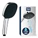 Produktbild GROHE Vitalio 110, Duschkopf wassersparend, 6l pro Min (Handbrause 2 Strahlarten, per Drehregler verstellbar, Universalanschluss, Silikonring schützt Duschbrause bei Stürzen), eckig, chrom, 2639710E