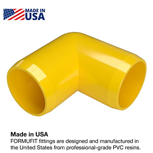 Formufit F11490E-Ye-4 90 Degree Elbow Pvc Fitting, Furniture Grade, 1-1/4" Size, Yellow (Pack Of 4) #TOP1