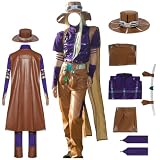 Linnektome Gyro Zeppeli Costume Hat Cape Men Outfit Full Set Party Suit