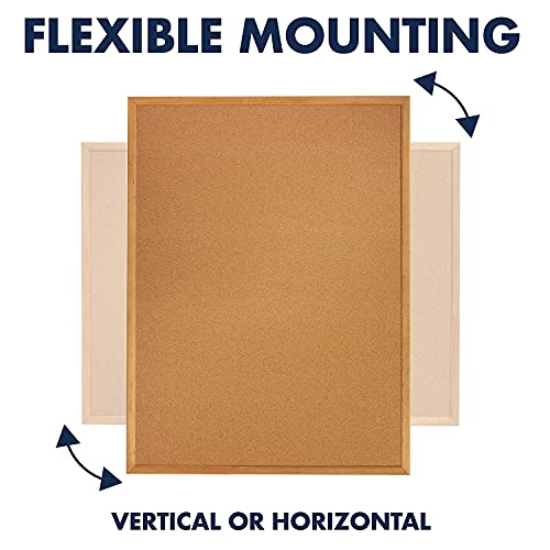 Image of Quartet Cork Bulletin Board, 1' x 3', Oak Finish Frame (300)