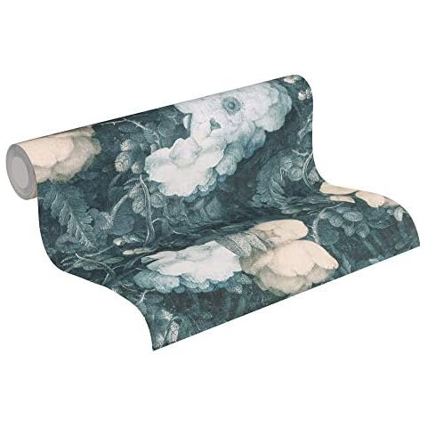 Floral Wallpaper Metropolitan Stories Non-Woven Anke & Daan - Amsterdam 10.05 m x 0.53 m Blue Green Yellow Made in Germany Livingwalls 369213 36921-3 Cover
