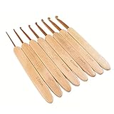 Aus Bambus Griff und Metallkopf ist Häkelarbeithaken leicht, robust und langlebig