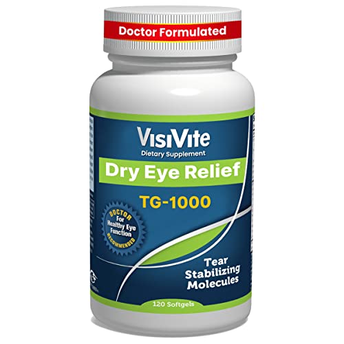 Tg-1000 Dry Eye Support - Doctor-Formulated Omega 3 Eye Supplement - Dry Eye Vitamins Made With Omega 3 Fish Oil For Eye Support - 120 Softgels #TOP7