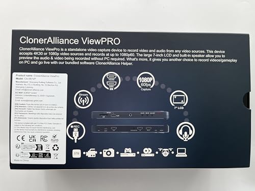 Cloneralliance CA-997VP Viewpro, Portable 1080P@60Fps Hdmi Video Recorder And Playback thumb #12
